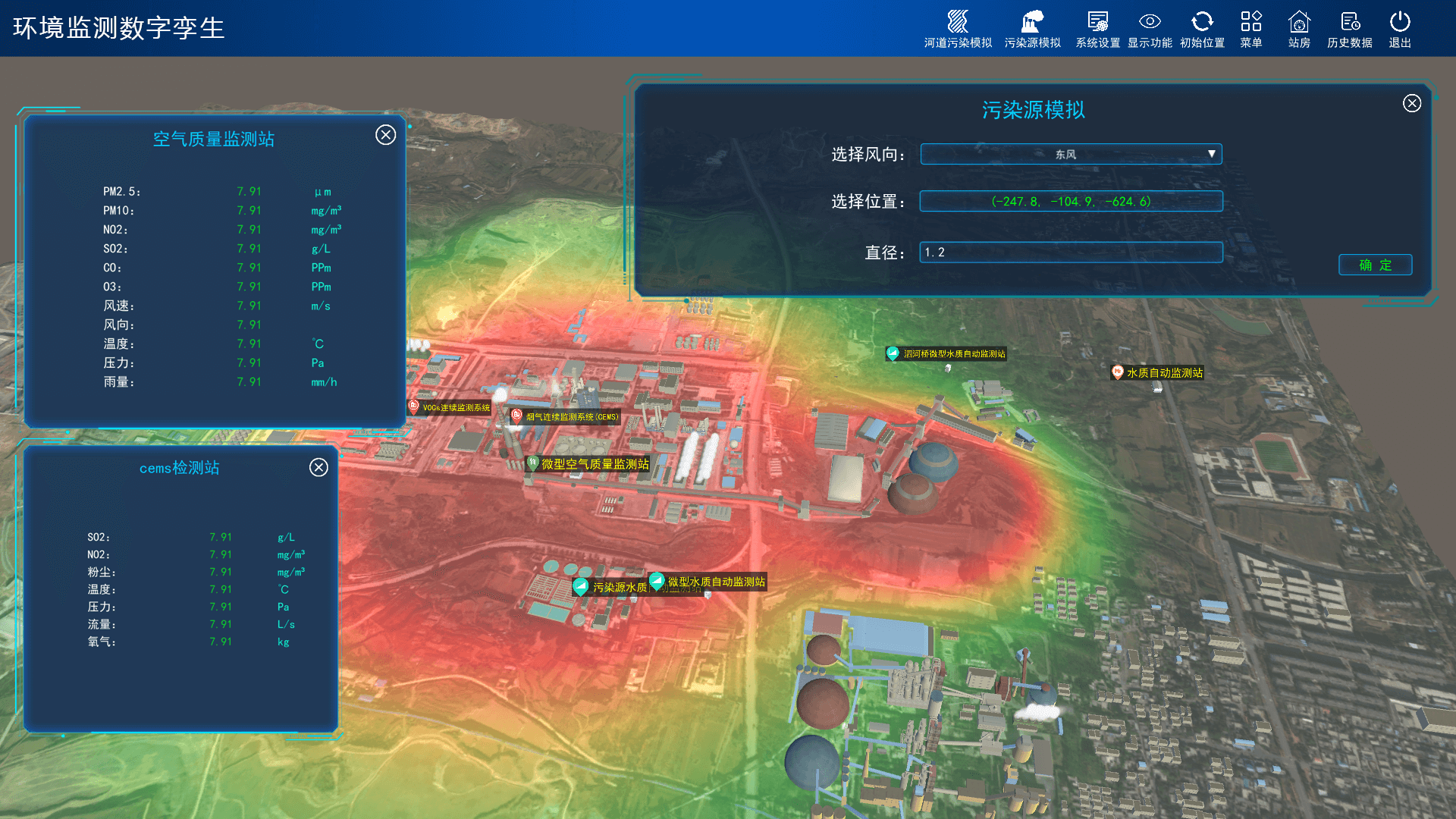 環(huán)境監(jiān)測(cè)數(shù)字孿生系統(tǒng)